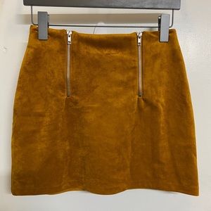 Forever21 Mustard Yellow Velvet Skirt